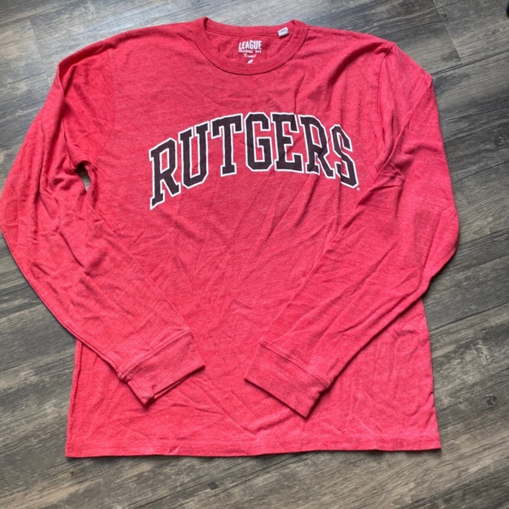 Long sleeve college shirt, Rutgers University.